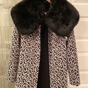Black Leopard Reversible Coat